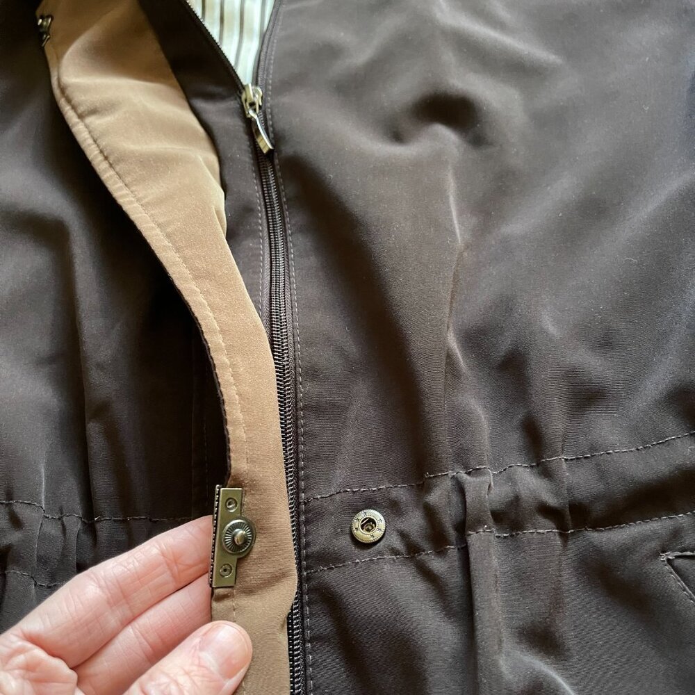 Liz Claiborne Vintage Brown Utility Jacket Women's Large - Collared - Picture 14 of 15